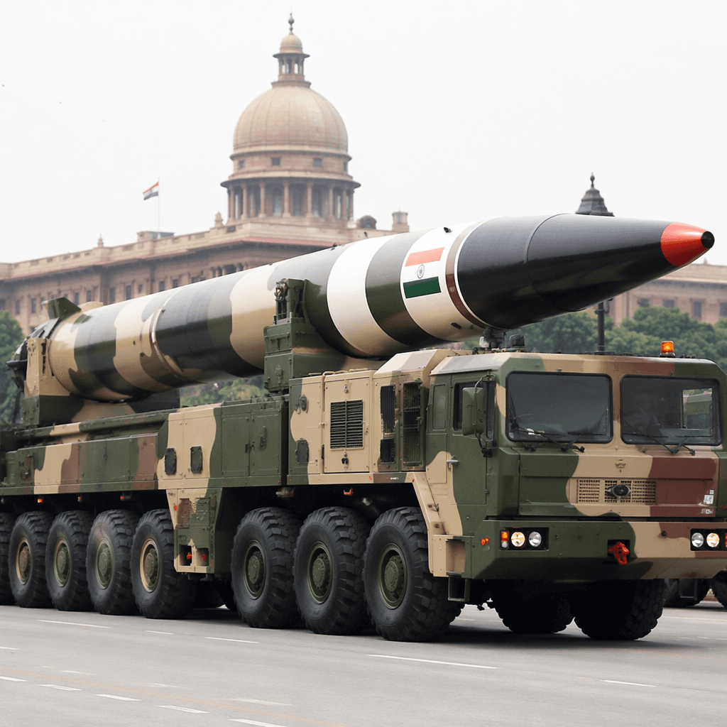 Illustration: SIPRI रिपोर्ट के अनुसार भारत ने 12 परमाणु हथियार तैनात किए। · NewsDarpan (AI-generated, GPT-Image-2)