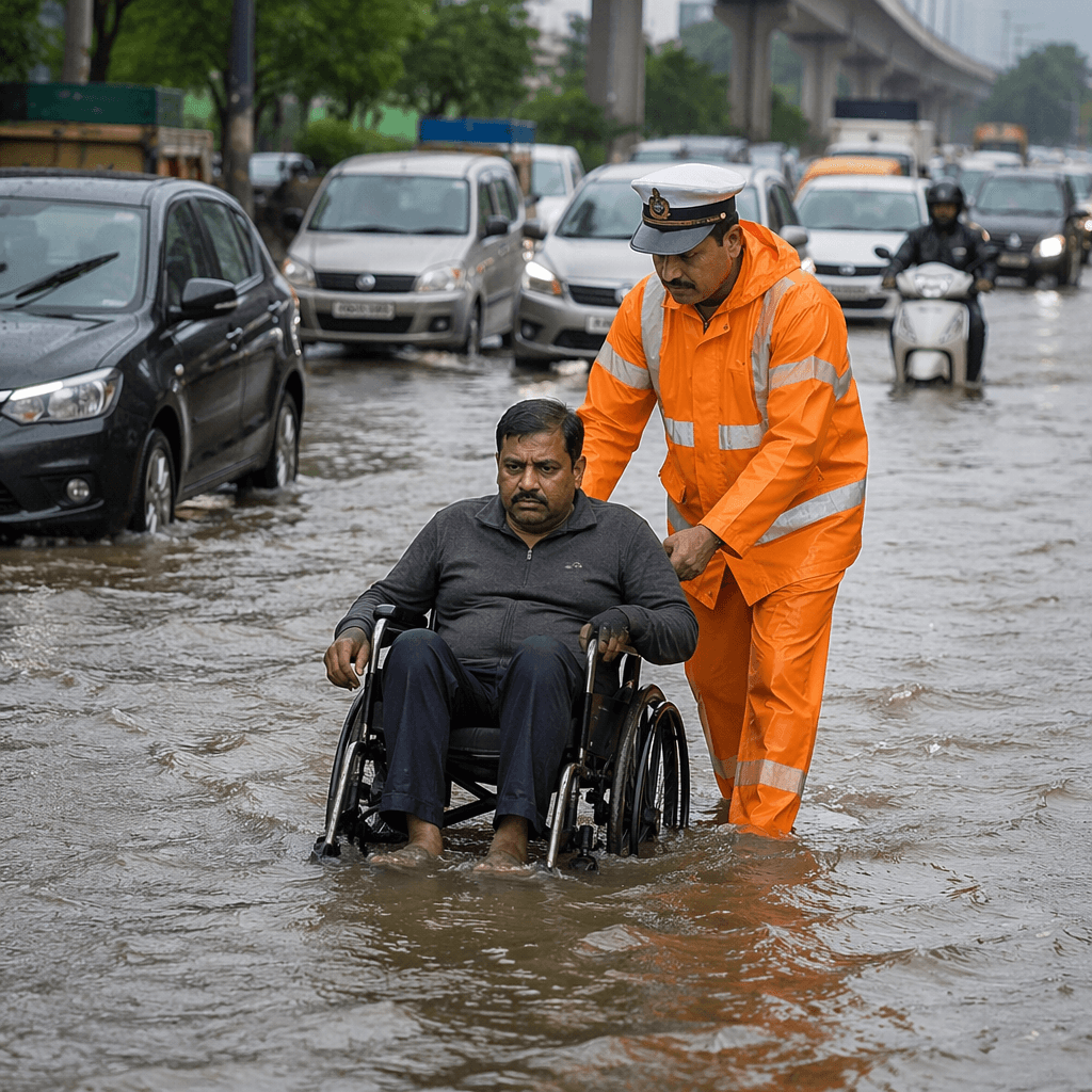 Bengaluru Traffic Constable's Act of Kindness Amid Flooded Roads Goes Viral