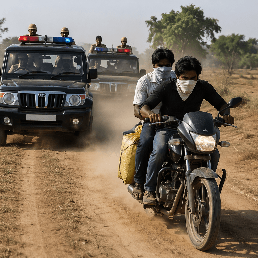 Drug Smugglers Attempt Escape in 'Farzi'-Style Chase in UP