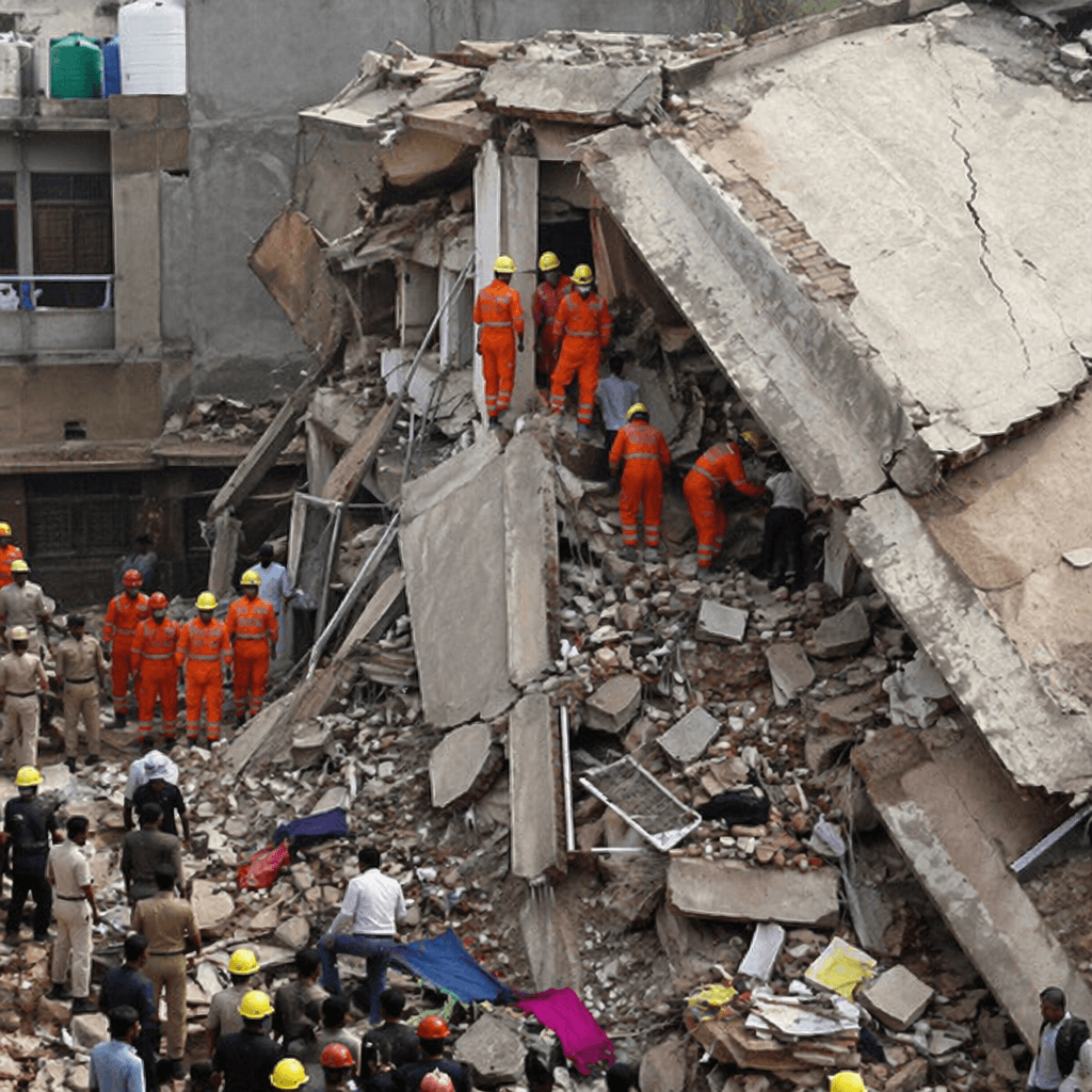 One Dead, Eight Injured in Building Collapse Near Delhi's Saket Metro