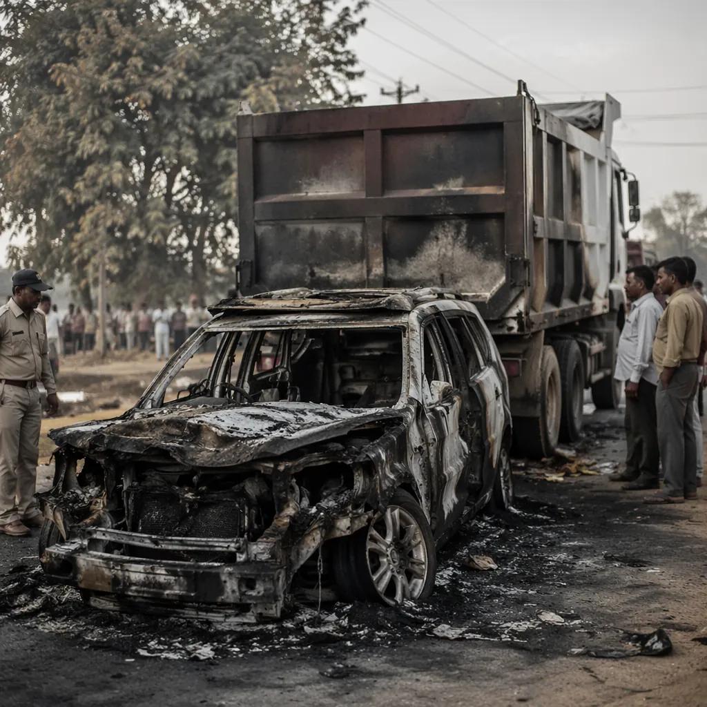 Two Haryana Youths Burn Alive in Jabalpur Car Accident — Full Report
