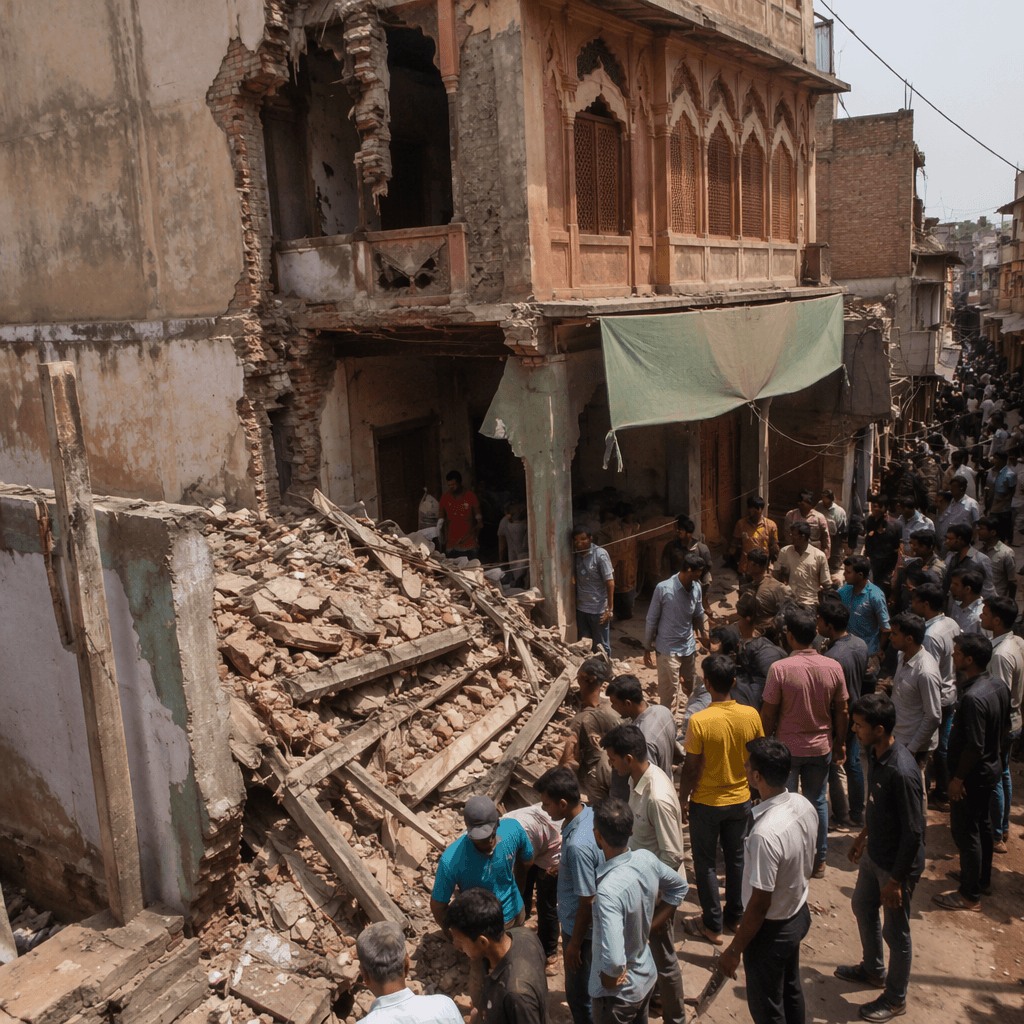 Vrindavan: Balcony Collapse Near Banke Bihari Temple Injures 9, 4 Critical