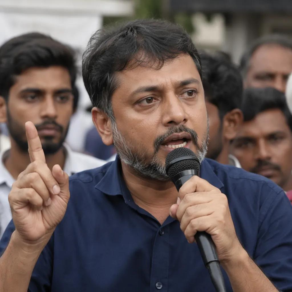 CJP founder Abhijeet Deepke during a protest · NewsDarpan AI