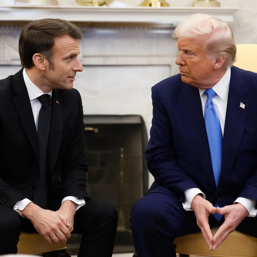 Donald Trump and Emmanuel Macron during a meeting · NewsDarpan AI