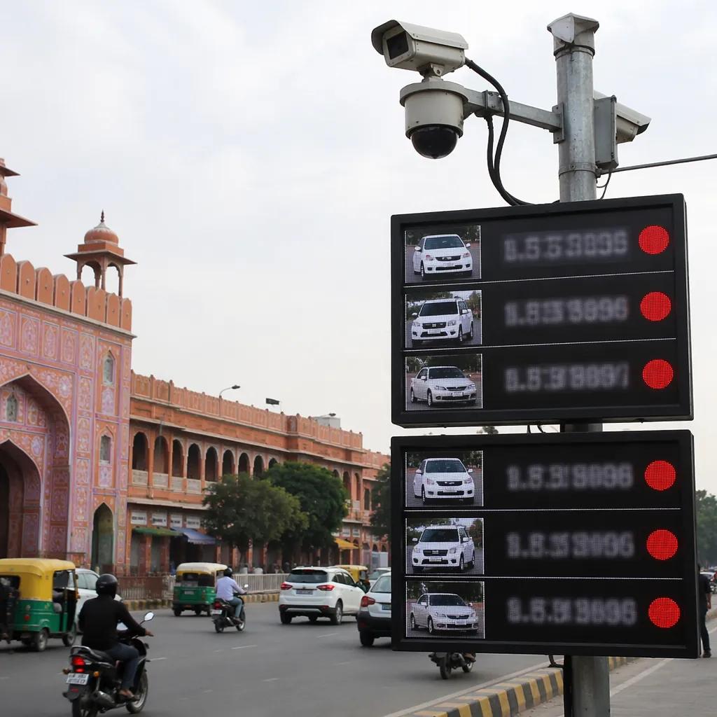 AI cameras at Rambagh junction display vehicle numbers with · NewsDarpan AI