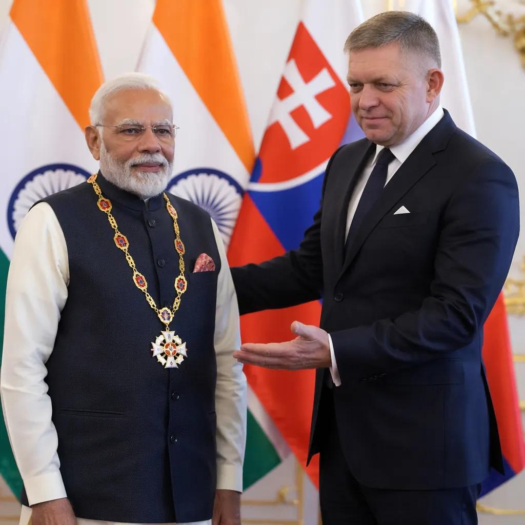 PM Modi Honoured with Slovakia's Highest Award · NewsDarpan AI