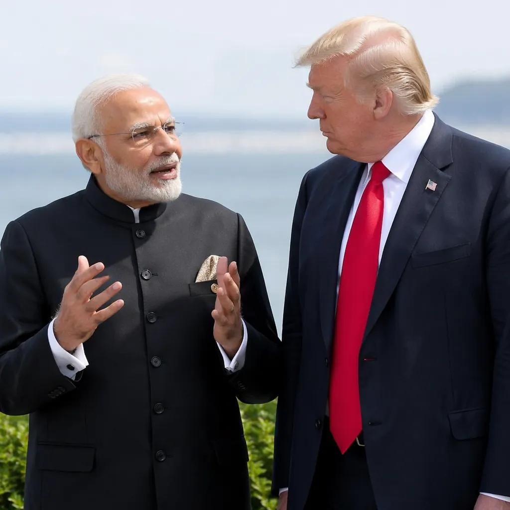 PM Narendra Modi and Donald Trump at the G7 Summit in France · NewsDarpan AI