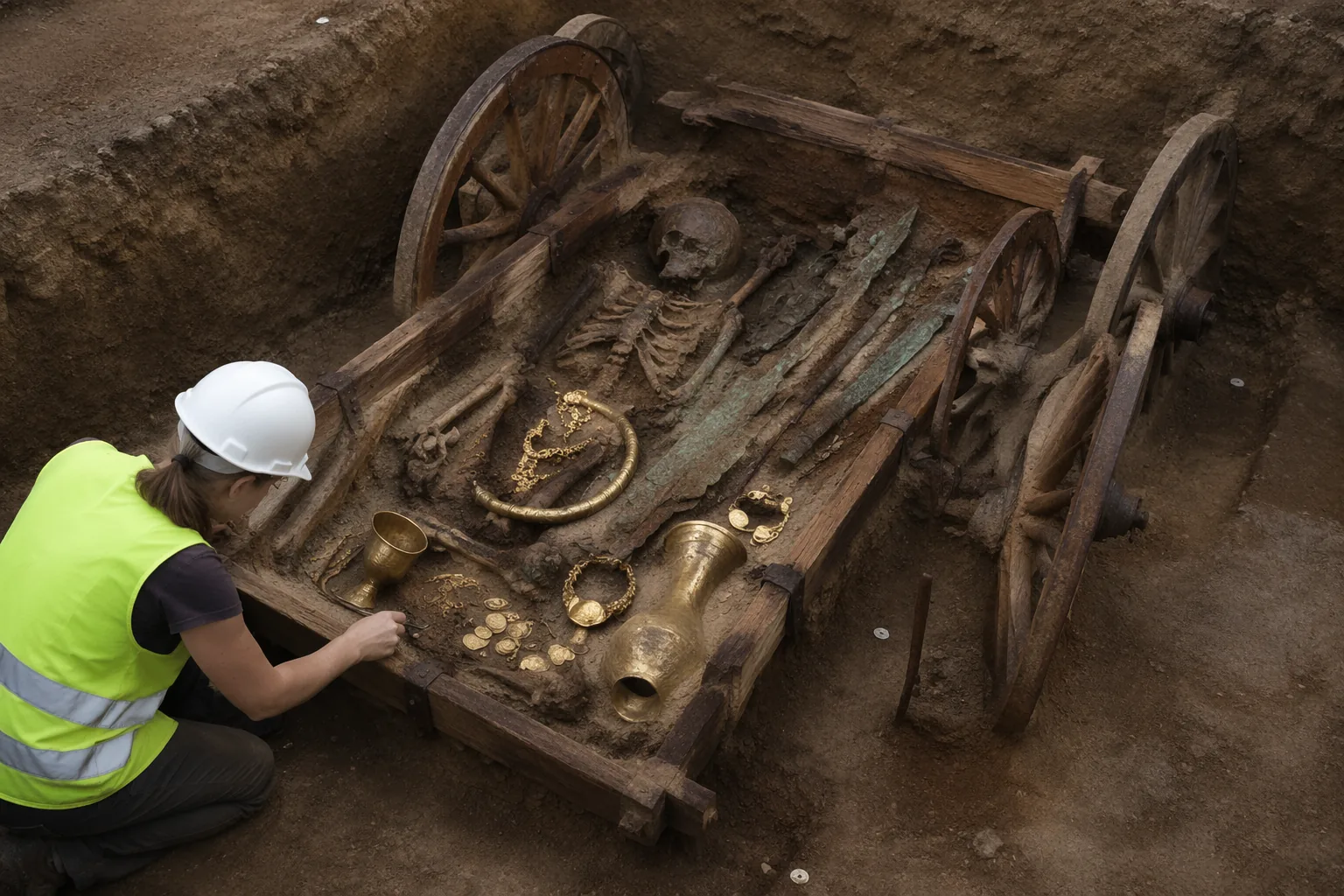 German archaeologists uncover 2,000-year-old Celtic prince's grave filled with gold, weapons and a wagon