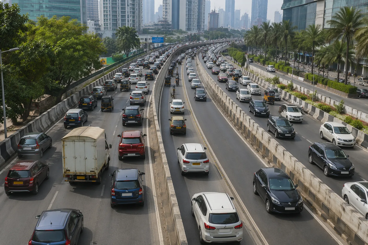 25 minutes to 10: How a reverse lane is easing traffic at Mumbai’s BKC connector junction