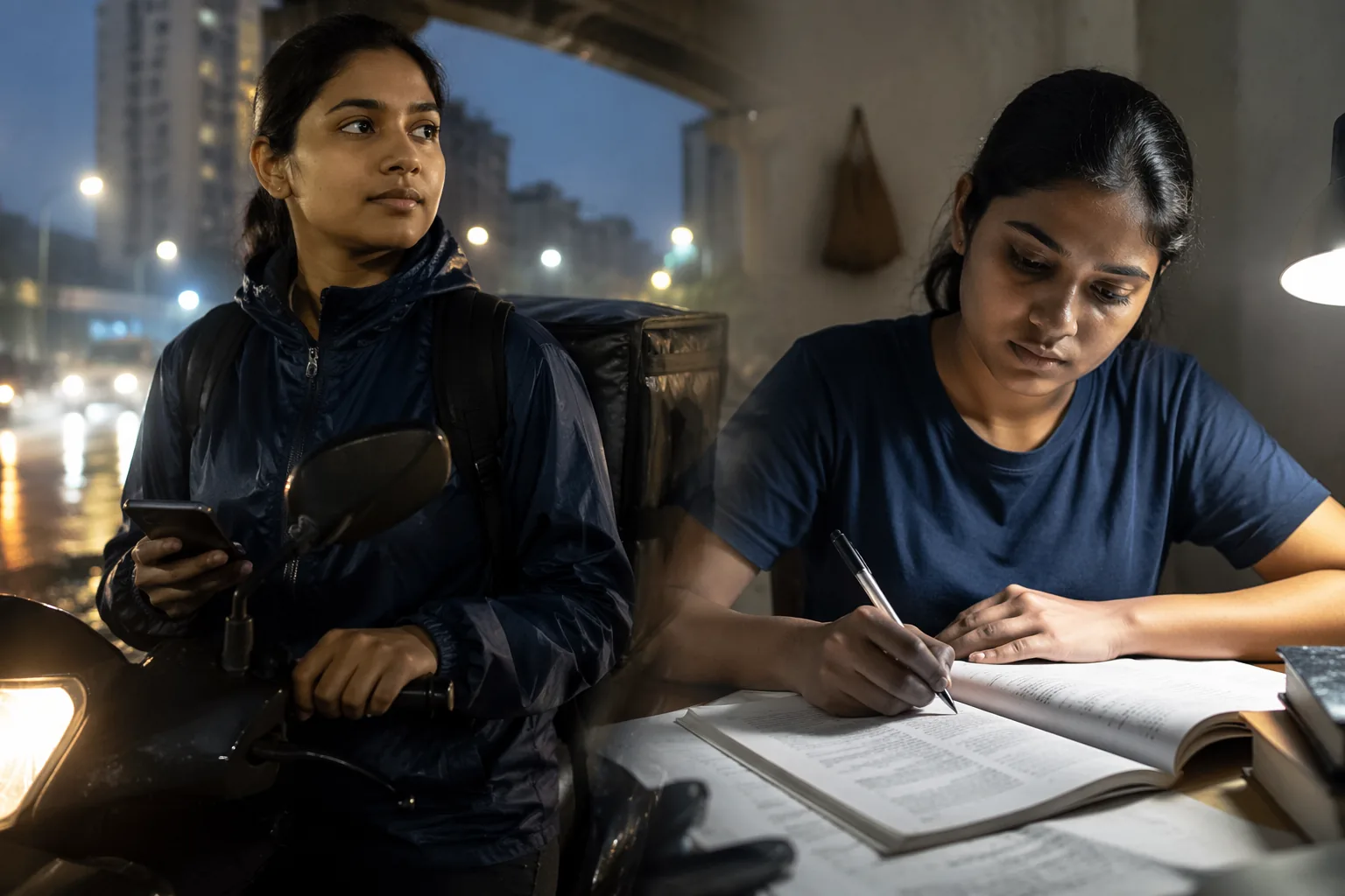 Khushboo juggles food delivery and UP Police exam preparation in Mumbai