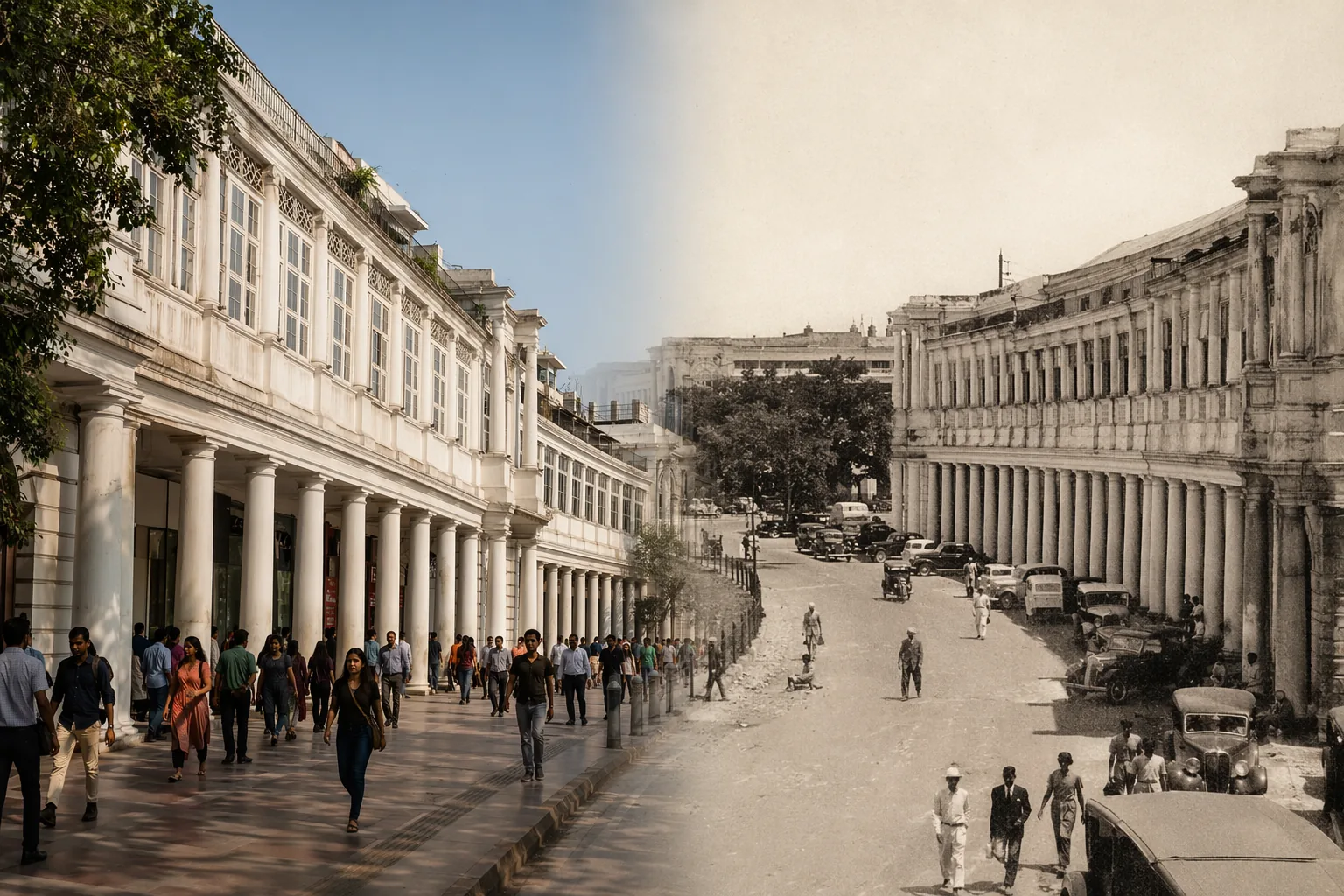 If walls could talk: The white facade of Connaught Place - the British-era shopping district that became one of India's most valuable commercial addresses