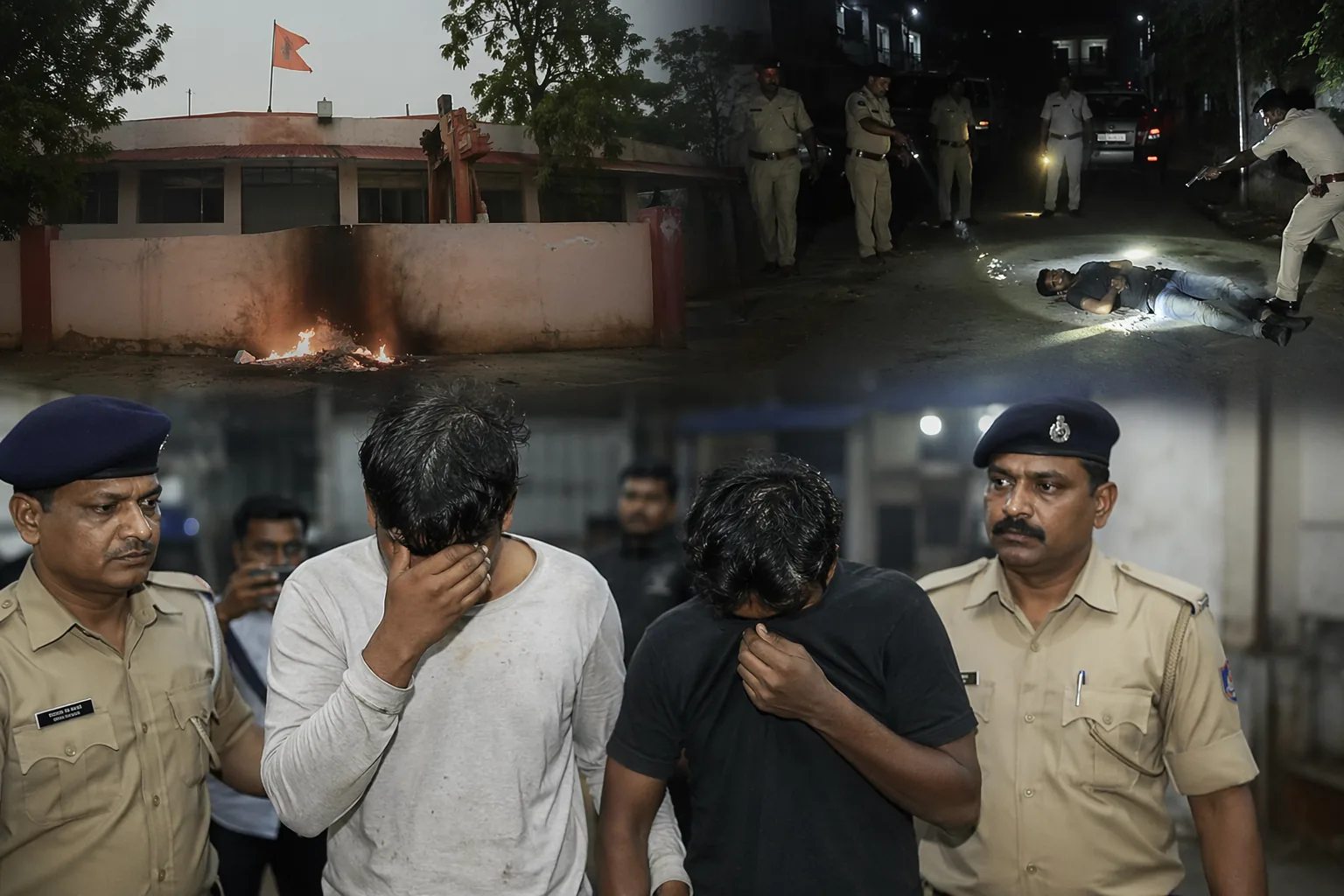 रांची RSS कार्यालय पर पेट्रोल बम हमला:घटना में शामिल दोनों आरोपी गिरफ्तार, भागने के दौरान पुलिस से मुठभेड़ में एक जख्मी