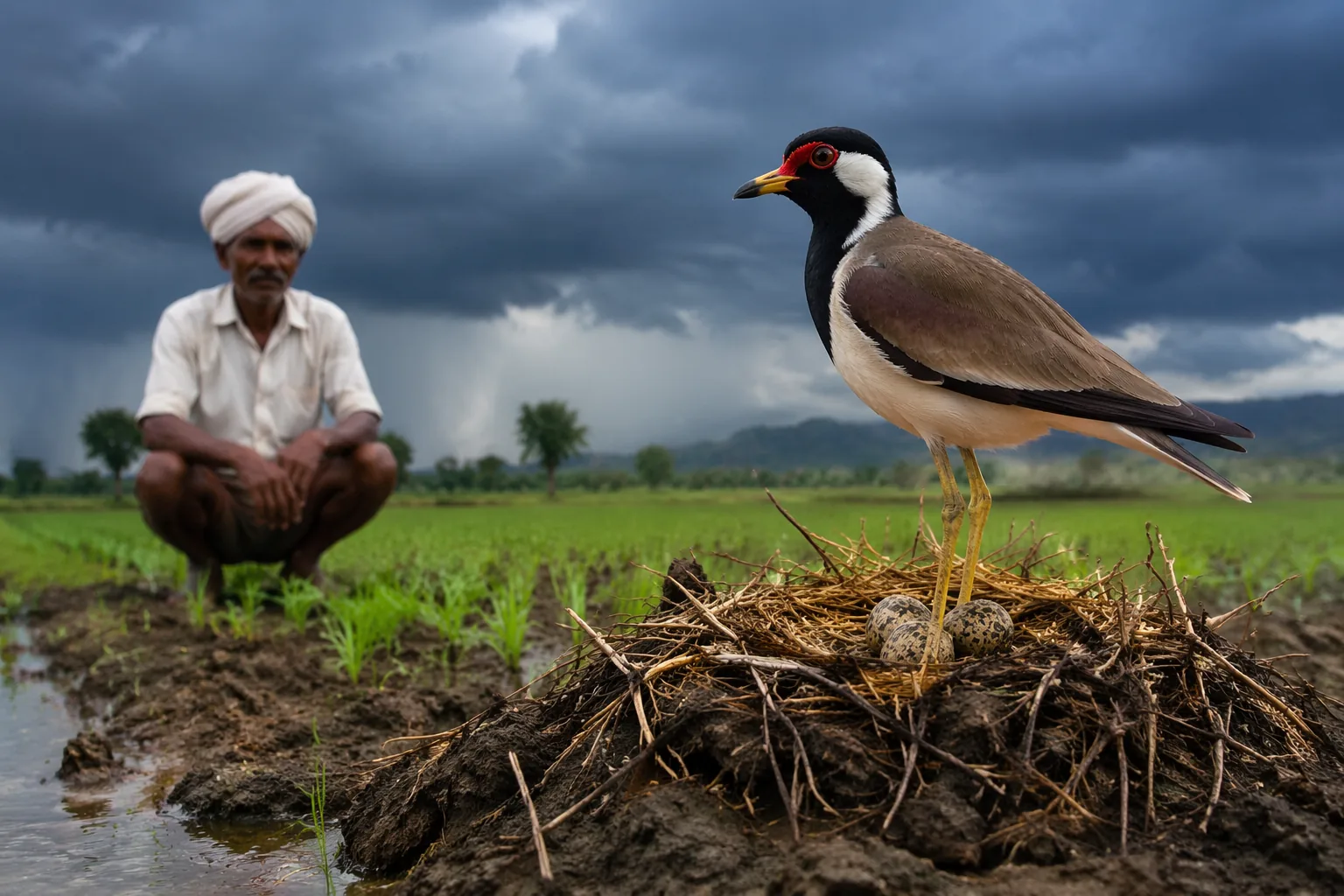 रेड-वॉटल्ड लैपविंग: मानसून का भविष्यवक्ता पक्षी किसानों के लिए मददगार
