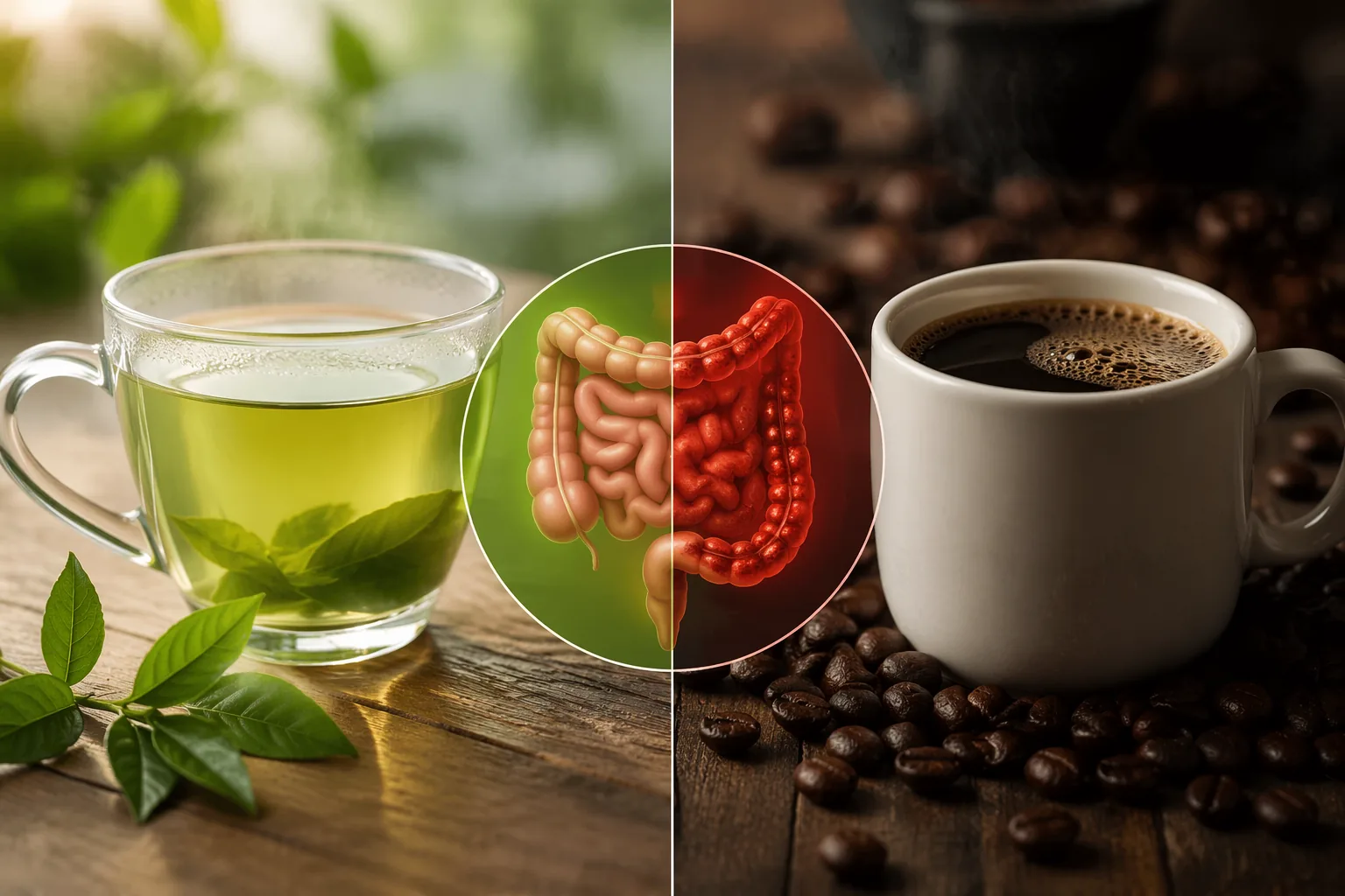 Green Tea vs. Black Coffee: One burns fat; the other destroys your gut