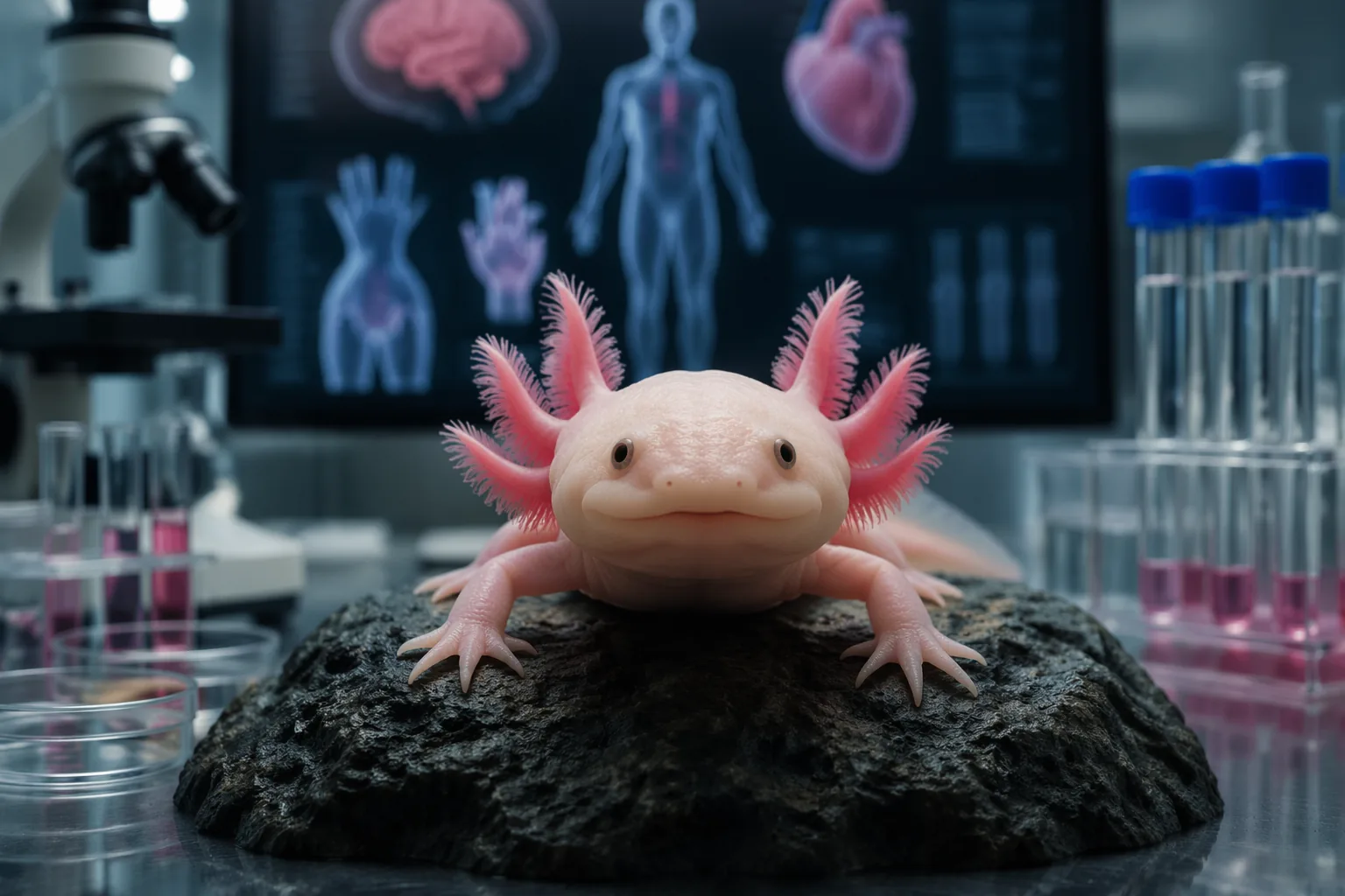The smiling salamander that can regrow its brain, heart and limbs; scientists think its secrets could help transform human medicine