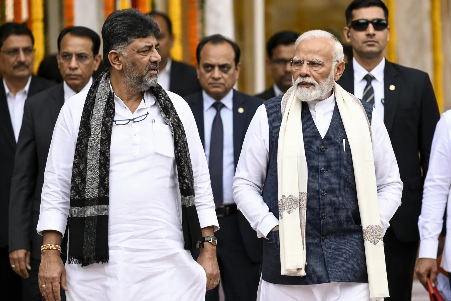 D.K. Shivakumar visits Mysuru for first time as CM, joins PM Modi