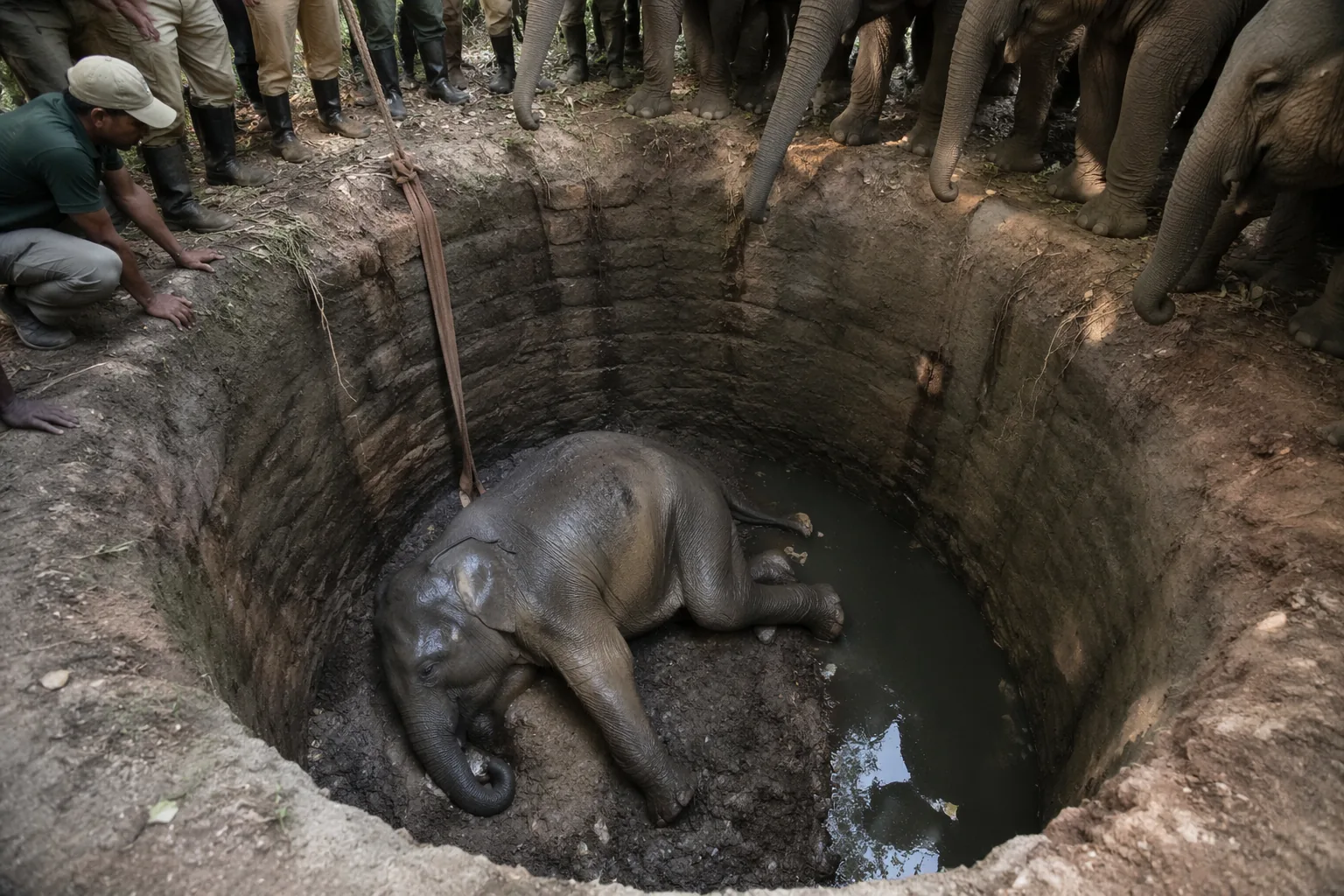 Elephant calf dies after falling into well in Nayagram