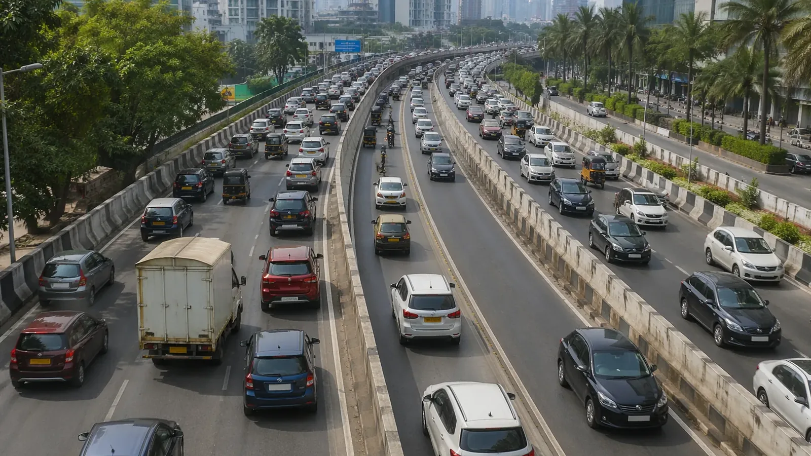 BKC कनेक्टर पर रिवर्स लेन से ट्रैफिक में कमी आई
