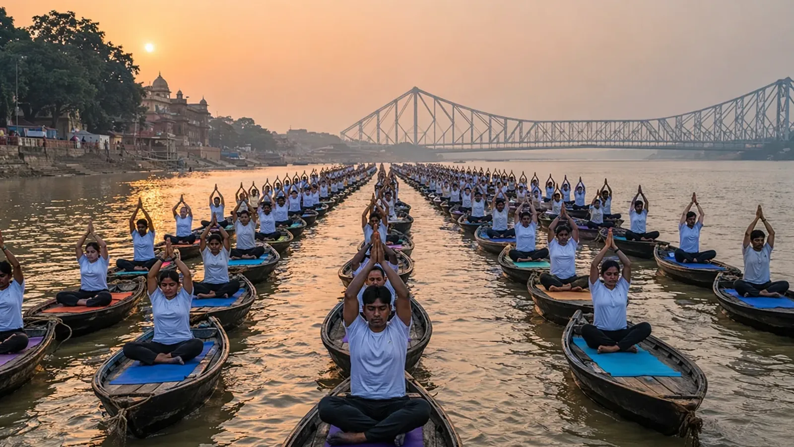 कोलकाता में योग दिवस 2026 पर 500 नावों से रिकॉर्ड बनाने की तैयारी