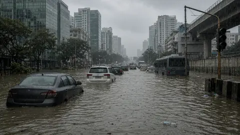 गुरुग्राम में बारिश से स्कूल रूट 8 किलोमीटर की यात्रा चार घंटे में बदल गई