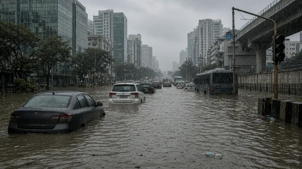 Gurugram school run takes four hours as monsoon floods cripple city
