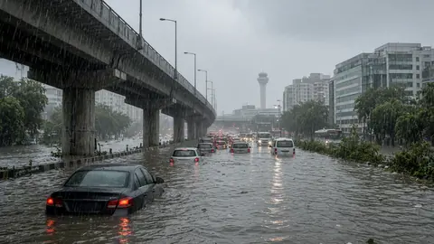 भारी बारिश से दिल्ली ठप, 26 फ्लाइट रद्द और NCR में जाम