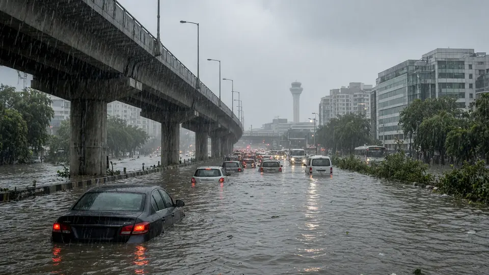 भारी बारिश से दिल्ली ठप, 26 फ्लाइट रद्द और NCR में जाम