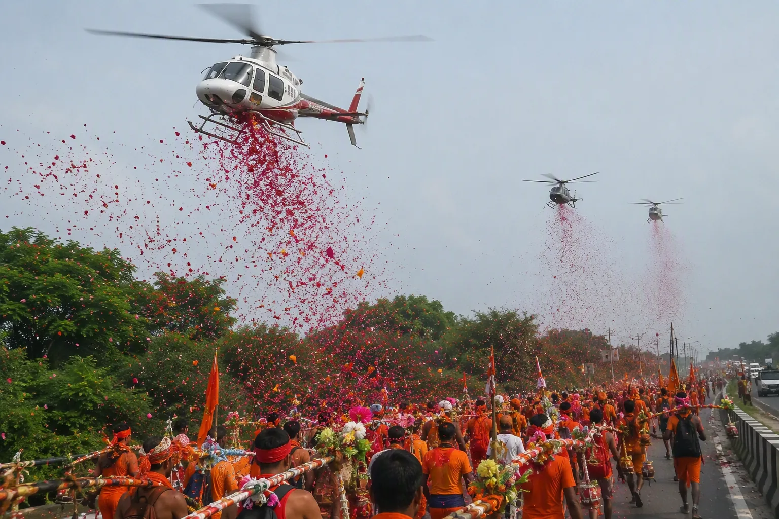 U.P. to Shower Flower Petals from Helicopters for Kanwariyas