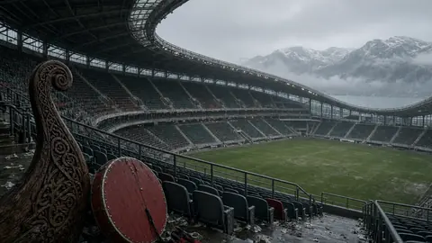 Norway fans perform the famous viking row
