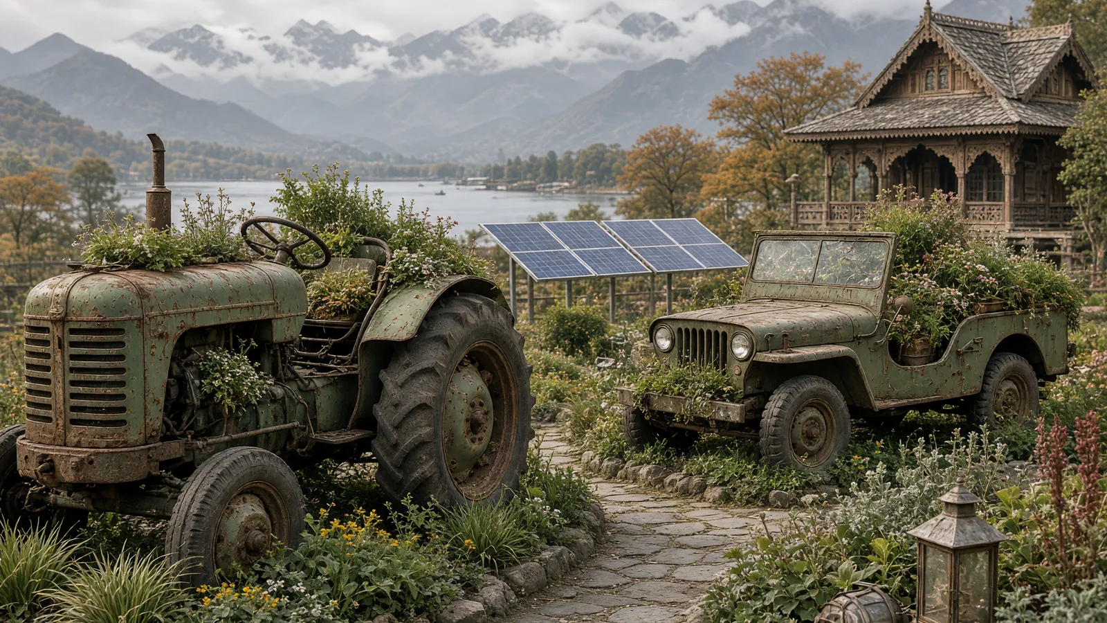 Srinagar opens zero-carbon park with vintage tractors, jeeps as planters