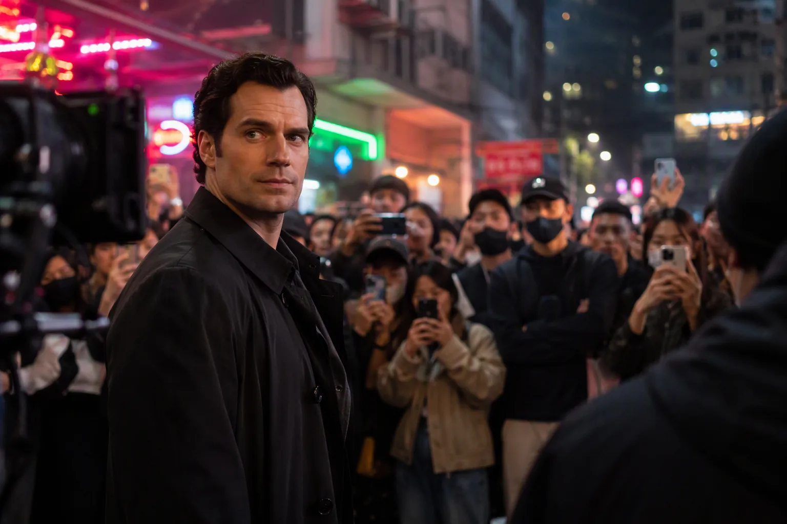 Henry Cavill Filming Highlander in Hong Kong's Neon Nostalgia Scene