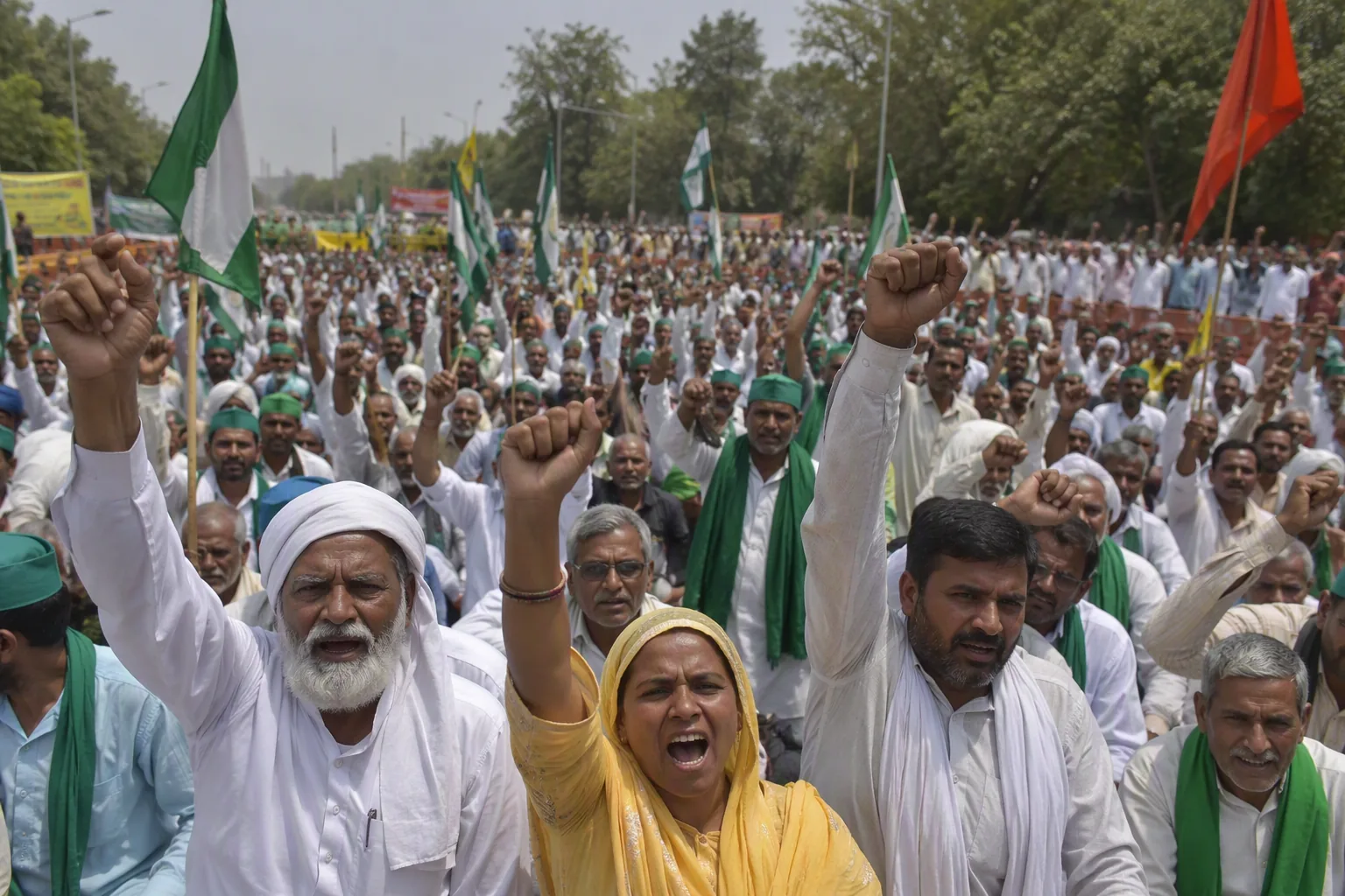 Thousands protest in Uttar Pradesh against labor and agricultural policies