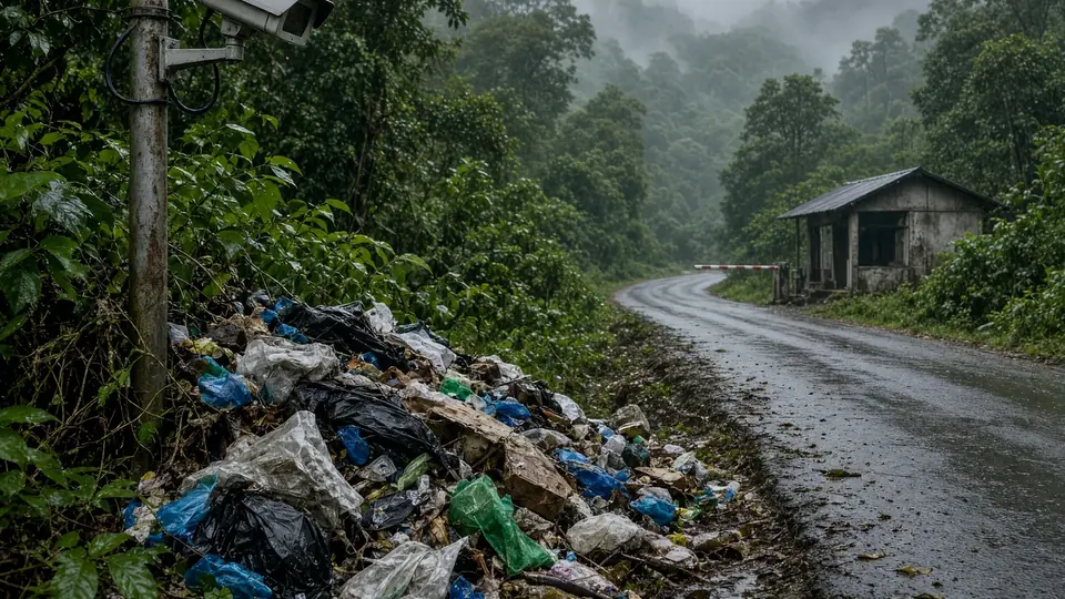 Forest department installs cameras to stop illegal dumping near Erumely