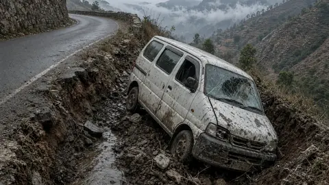 पूंछ में गाड़ी खाई में गिरी, छह लोगों की मौत
