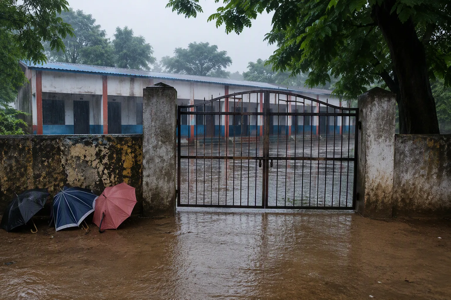 फिरोजाबाद में भारी बारिश से सभी स्कूल आज बंद