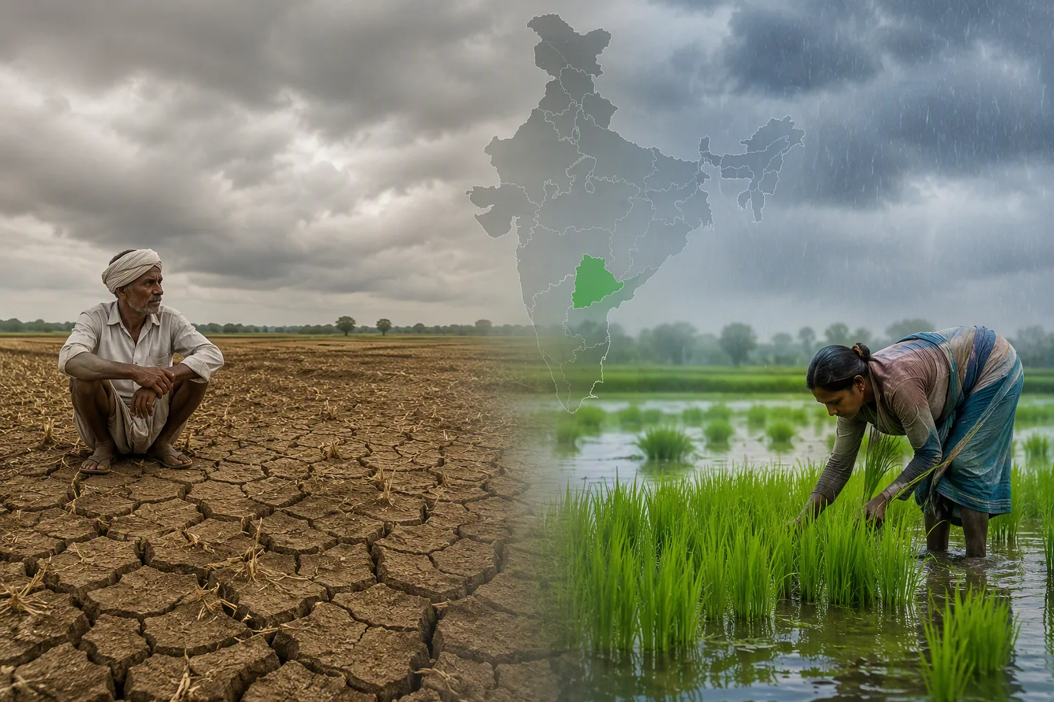 India Braces for Below-Normal Rainfall; Telangana Set for Above-Average Precipitation