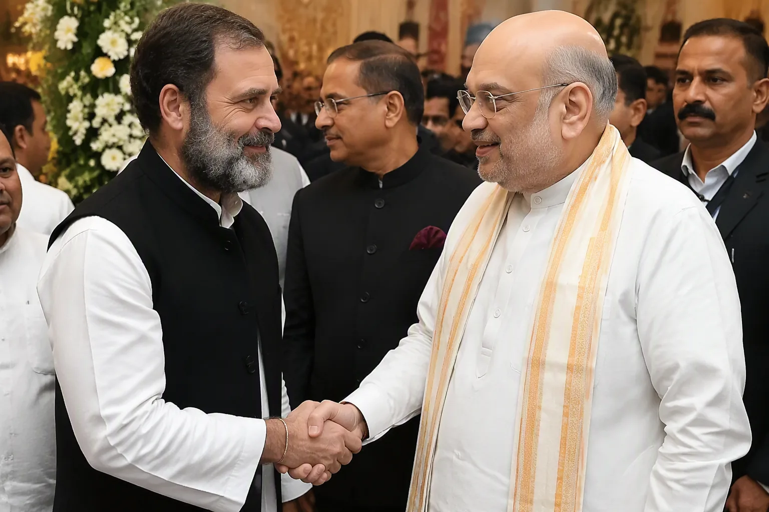 Amit Shah and Rahul Gandhi Unite at Delhi Wedding Reception