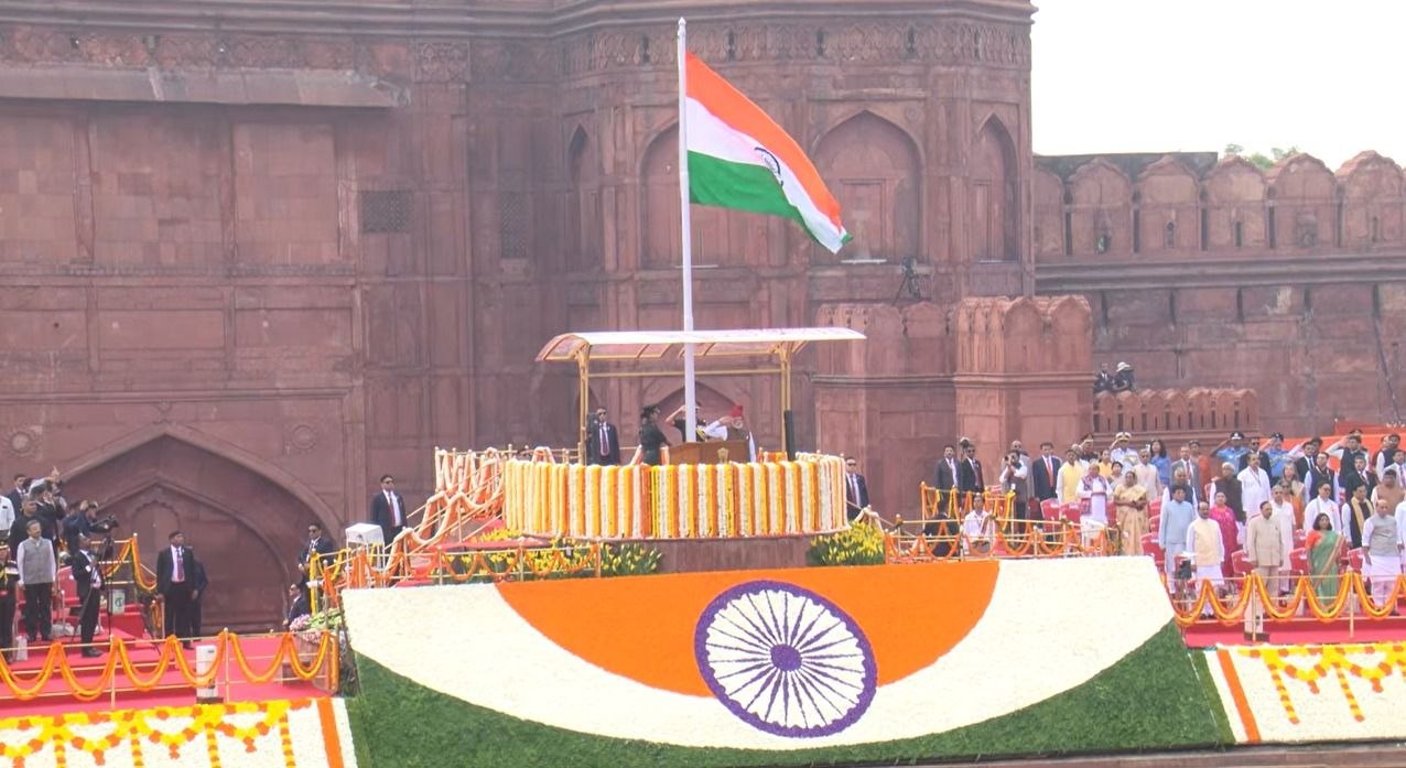 PM Modi addressing the nation from Red Fort ramparts on Independence Day 2026