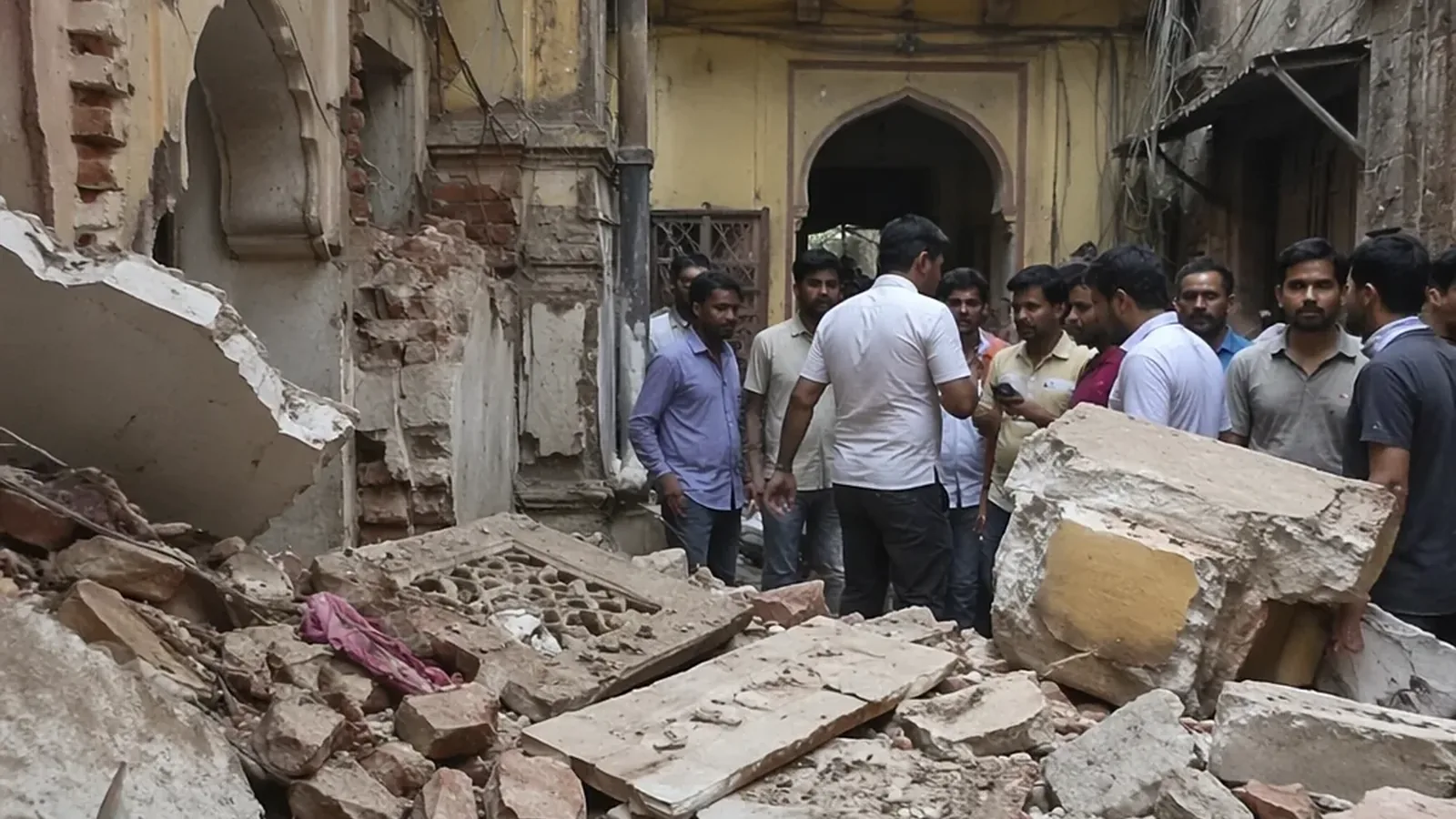 वृंदावन में मकान का छज्जा गिरा, 9 घायल, 4 की हालत गंभीर