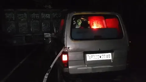 श्रावस्ती के जंगल में ओमनी-ट्रैक्टर भिड़ंत, दो घायल