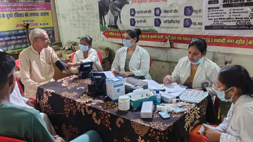स्वर्गीय प्रोफेसर की याद में बड़ौत में बड़ा मुफ्त मेडिकल कैंप