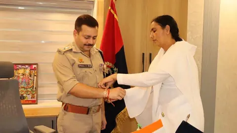 Brahma Kumaris tie rakhi to Sambhal police chief, reinforcing community trust