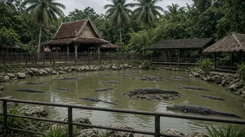 Overseas Tour Groups Largely Disappear From Thai Crocodile Farm