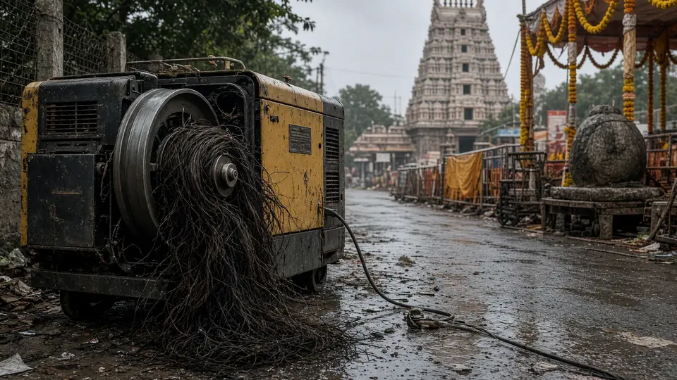 Girl's hair caught in generator during Ganesh procession, fatal injuries in Chittoor