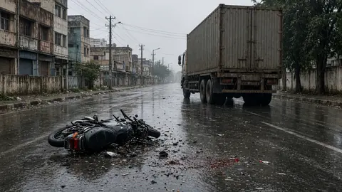 Delivery agent dies after container truck hits two-wheeler, flees scene