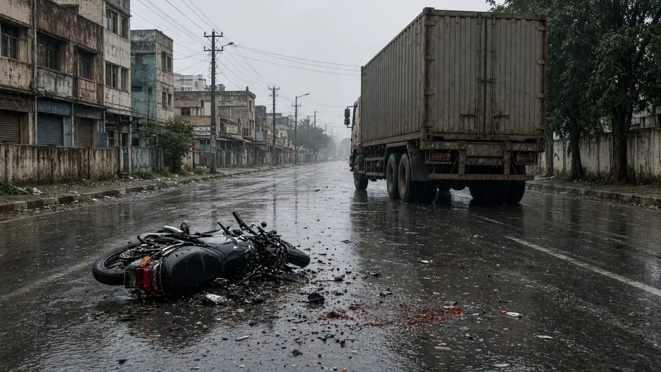 Delivery agent dies after container truck hits two-wheeler, flees scene