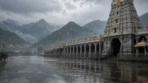 Sudden downpour brings relief to thousands of pilgrims gathered for Tirupati's Garuda Seva