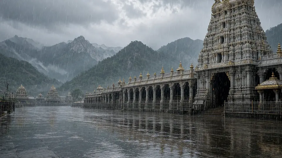 Sudden downpour brings relief to thousands of pilgrims gathered for Tirupati's Garuda Seva
