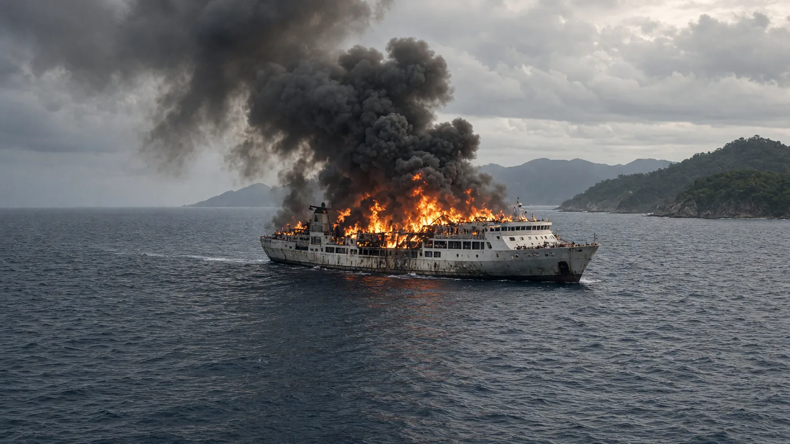 Fire engulfs Philippine ferry, killing 5 and leaving 87 missing