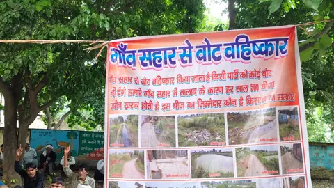 Bulandshahr Villagers Protest Lack Of Development, Threaten Poll Boycott